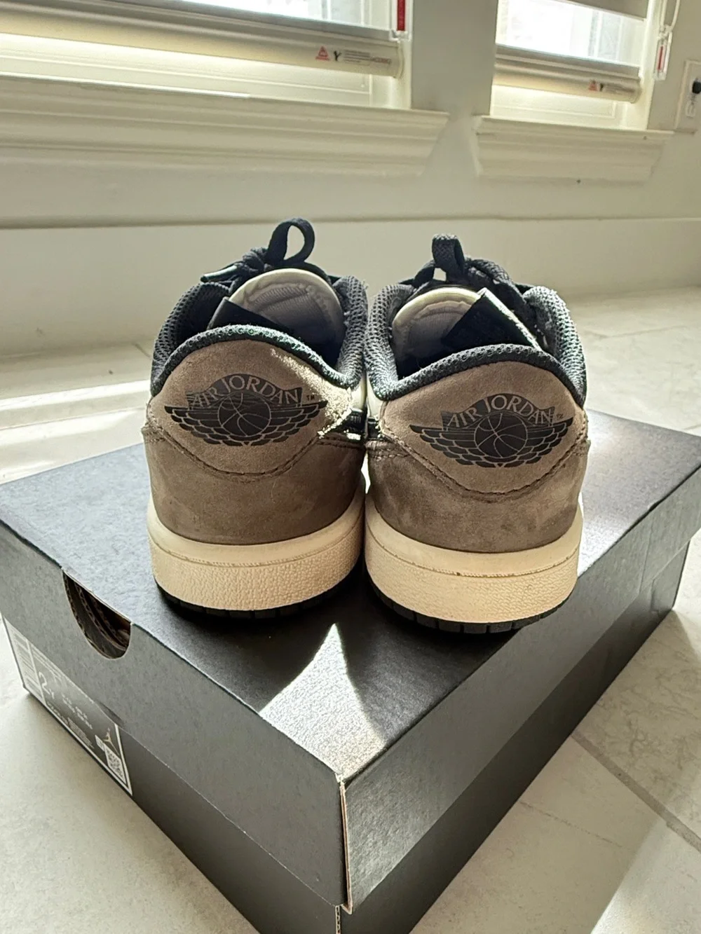 Kids Jordan 1 Low OG in Black & Dark Mocha